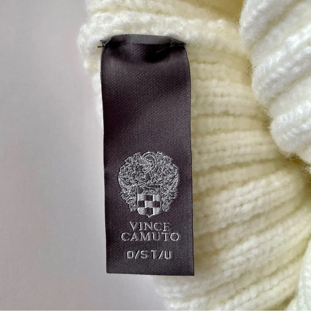 Vince Camuto Cozy Off White Knit Pom Women’s Beanie